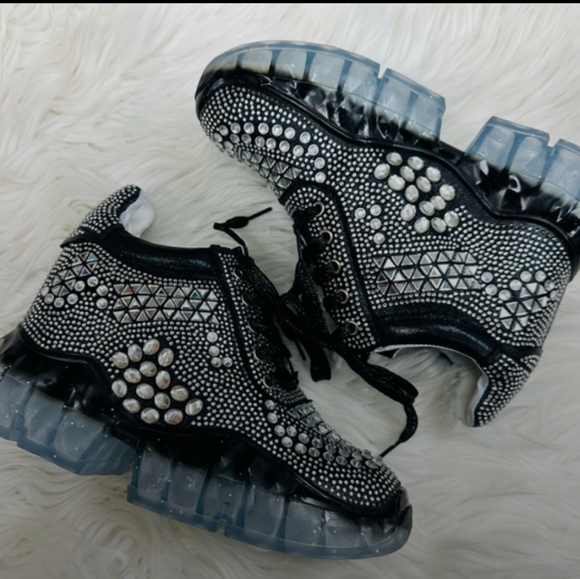 Anthony Wang Chunky Black Gem Sneakers - Picture 4 of 5